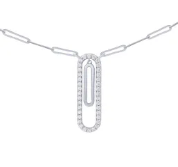 14KT DIAMOND PAPER CLIP NECKLACE D.21-WG