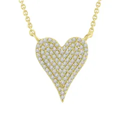 14KT DIAMOND PAVE HEART PENDANT D.12-YG