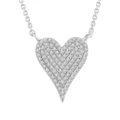 14KT DIAMOND PAVE HEART PENDANT D.12-WG