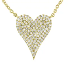 14KT DIAMOND PAVE HEART PENDANT D.35-YG