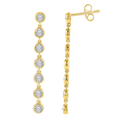 14KT DIAMOND DROPS EARRING D.34-YG