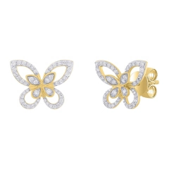 14KT DIAMOND BUTTERFLY EARRINGS D.50CT-YG