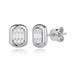 14KT DIAMOND EMETTE EARRINGS D.20-WG