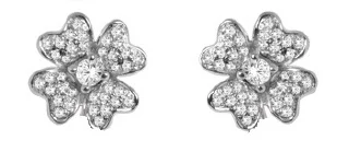 14KT DIAMOND FLOWER EARRINGS D.40CT