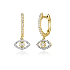 14KT DIAMOND EYE DROP EARRINGS D.30