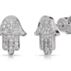 14KT DIAMOND CHAMSA EARRINGS D.24