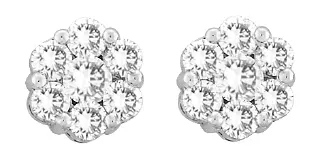 14KT DIAMOND FLORAL CLUSTER EARRING D.50