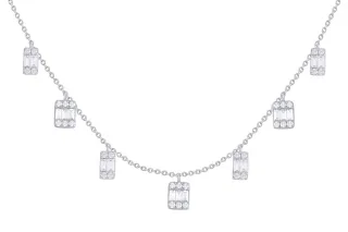 14KT DIAMOND EMETTE DROPS NECKLACE D.50-WG