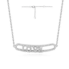 14KT DIAMOND LOVE NECKLACE D.15