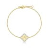 14KT DIAMOND FLUTED CLOVER BRACELET D.11-YG
