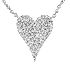 14KT DIAMOND PAVE HEART PENDANT D.35-WG