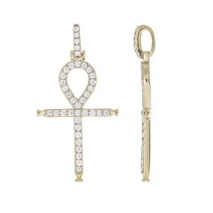 14KT DIAMOND CROSS PENDANT D.20