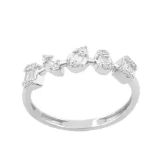 14KT DIAMOND MULTI SHAPE CLUSTER RING D.22