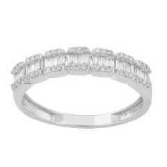 14KT DIAMOND EMETTE BAND D.25