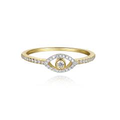 14KT DIAMOND EYE RING D.18-YG